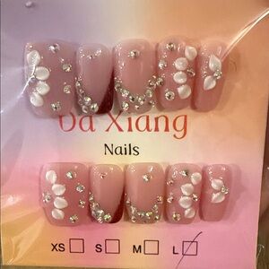 Pink Floral Press-On Nails